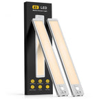 Under Cabinet Lights, 63 LED Rechargeable Motion Sensor Lights Indoor, 2 Pack Dimmable Magnetic Closet Lights, Wireless Under Counter Lights for