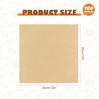 100 PCS Brown Deli Paper Sheets 12 x 12 Inch Unbleached Wax Paper for Food