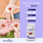 NutriMagic Kids Brain Booster+ 30mg Pure Saffron Extract Gummies & Multivitamin D3, B6, B12, Zinc, Supports Kids Brain Health, Focus, Memory, Attention, Mood Balance, Non-GMO Supplement, 30x Servings