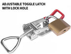 Vicuna R Heavy Duty Toggle Latch Clamp 4003, Large Adjustable Toggle Clamp Latch With Lock Hole, 1320Lbs Holding Capacity Pull Latch for Smoker Lid Jig, Tool Box Case - 2Pack (with 10PCS Screws)
