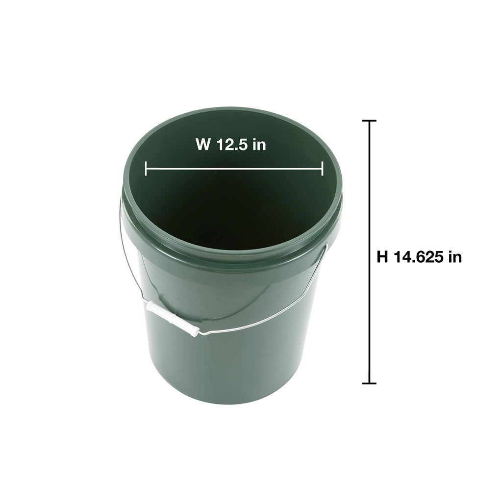 United Solution ECOSense 5 Gallon Bucket, Heavy Duty, Comfortable Handle, Perfect for on The Job, Home Projects, or Cleaning; Made from 90% Recycled Materials.100% Recyclable (Pack of 3)