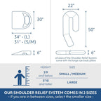 MedCline Shoulder Relief System, Bed Wedge Pillow for Shoulder Pain Relief, Therapeutic Body Pillow with Insert and Covers, Inclined Sleep Position with Arm Pocket, Small/Medium for 5'9" and Under