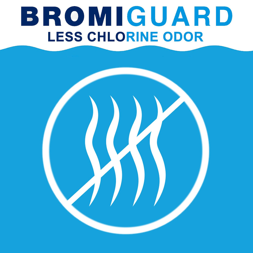 BROMIGUARD 1.8 Lbs Spa Bromine Tablets 1 Inch for Spa Hot Tub Chemical Sanitizer | Pre-Stabilized 1" Brominating Tablets for Pools | Less Chlorine Odor Bromine Tabs 1.8 Pounds