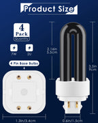 7W 41050 Replacement Bulbs Compatible with Dynatrap DT1050 DT1100 DT1210 DT1250 DT1260, 1/2 Acre Replacement Bulb U Shape Replacement Bulbs Light (4 Pack)