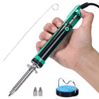 YIHUA 929D-V Electric Desoldering Soldering Iron Solder Sucker Desoldering Pump with Shorter Charging Handle and Desoldering Nozzles 1.0mm 1.2mm for Through-Hole Desoldering