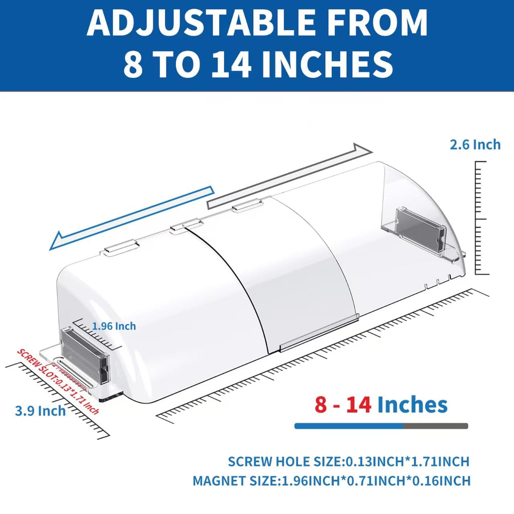 Air Vent Deflectors 2-Pack Set of Super Strong Magnetic Heat-Resistant, Floor Vent Deflectors Easily Adjustable from 8 to 14 Inches,Vent Deflectors for Vents/Walls/Ceilings/Floors