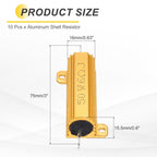 uxcell 10pcs 50W 6 Ohm 5% Aluminum Housing Case Resistor, Wirewound Resistors Screw Tap Chassis Mounted, Gold
