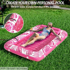 Inflatable Tanning Pool Lounger Float - Jasonwell 4 in 1 Sun Tan Tub Sunbathing Pool Lounge Raft Floatie Toys Water Filled Tanning Bed Mat Pad for Adult Blow Up Kiddie Pool Kids Ball Pit Pool