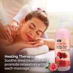 PRO NAIL - Healing Therapy Massage Lotion - Professional Pedicure, Body and Hot Oil Manicure, Infused with Natural Oils, Vitamins, Panthenol and Amino Acids (Sensual Rose, 32 Oz)