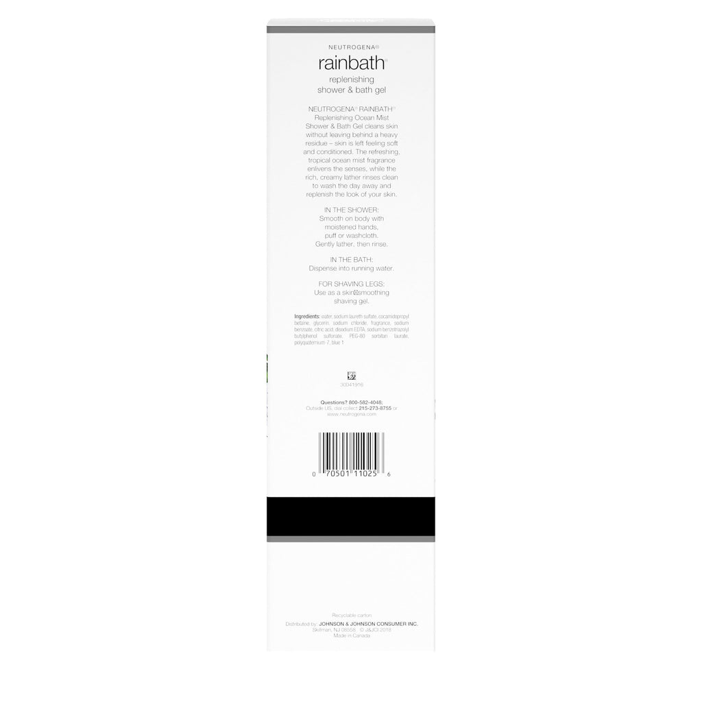 Neutrogena Rainbath Replenishing Shower and Bath Gel -Refreshing Body Wash with Moisturizing Formula for Soft Skin, Ocean Mist Scent, 32 fl. oz. (946 mL) Pump Bottle