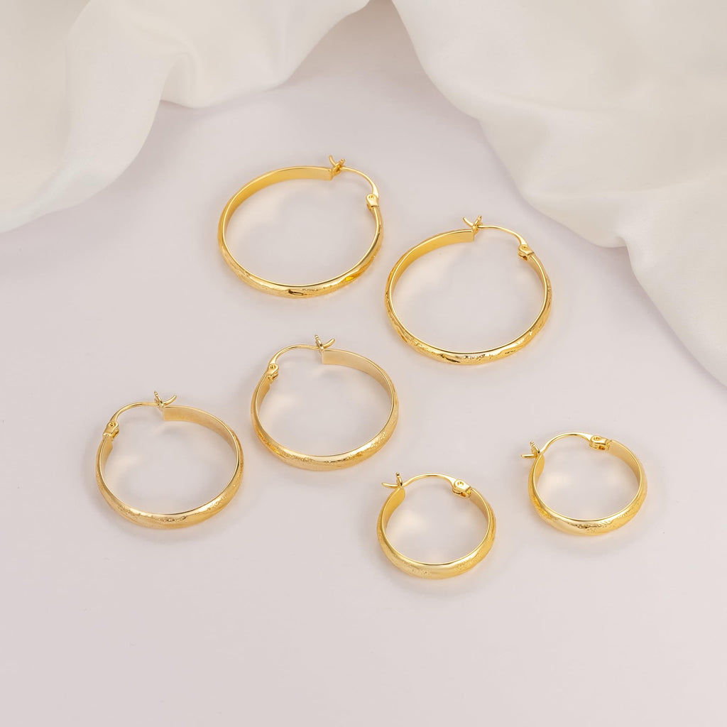 DZCYAN Gold Hoop Earrings for Women 14K Gold Hoop Earrings for Women