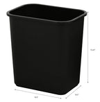 United Solutions 7.7 Gallon Trash Wastebasket, 12 Pack, Black, Under Desk