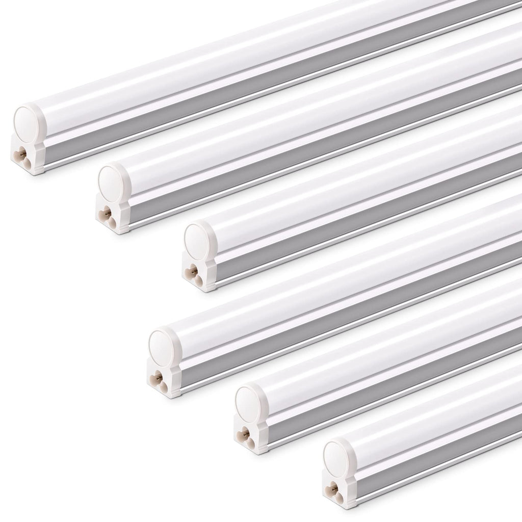 Barrina T5 3FT LED Shop Light, 1900lm, 5000K Daylight White, 16W Utility Light Fixture, Commercial Bay Light for Workshop Garage, Corded Electric with ON/Off Switch, 6 Packs