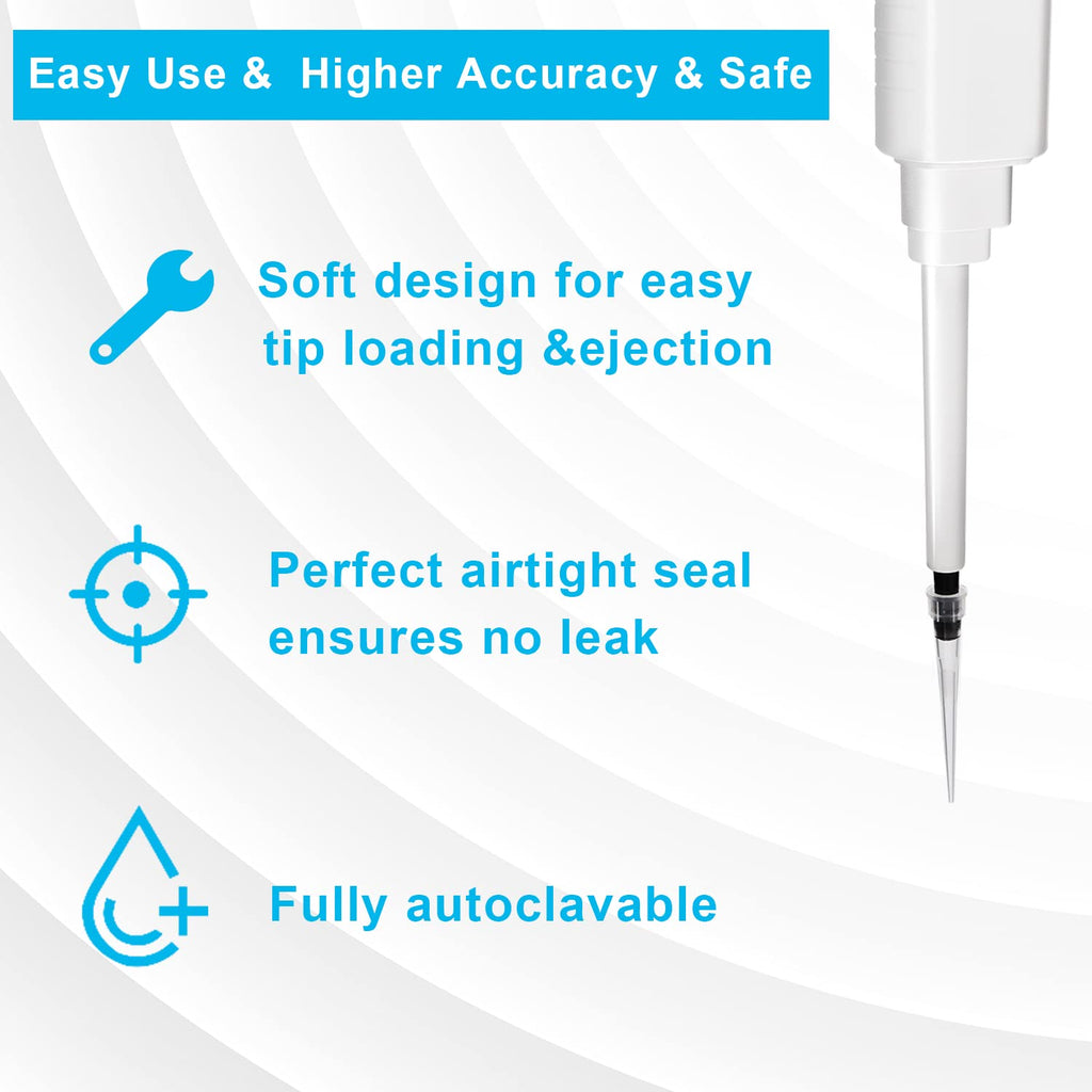 ONiLAB Pipette Tips 10 UL 1000 PCS Laboratory Universal Plastic Liquid Pipettor Tips Polypropylene (PP) Autoclavable, Transparent