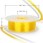 AMOLEN 3D Printer TPU Filament 1.75mm, Transparent Yellow, 0.8KG/1.8LBS +/- 0.03 mm, Includes Sample Wood Filament & Shining Gold Filament.