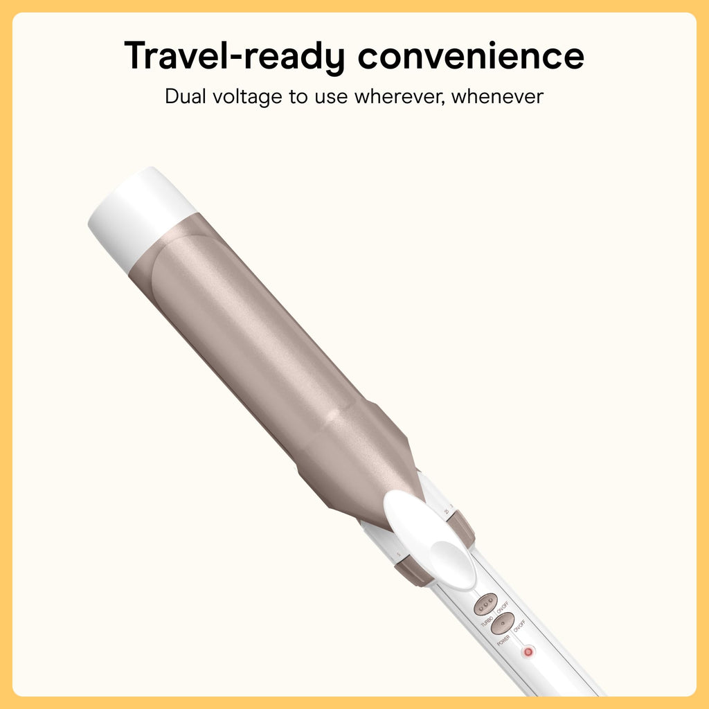 Conair Curling Iron, Double Ceramic, 1 1/2-in. Barrel, White/Rose Gold