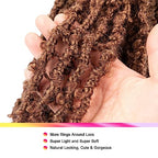 GUOHUI Super Light Butterfly Locs Crochet Hair 12 Inch 6 Packs Pre-Looped Soft Distressed Faux Locs Braids for Women Kids (12 Inch,30#)