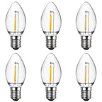 Meconard 6 Pack C7 LED Night Light Bulbs, E12 Candelabra Base, Warm White