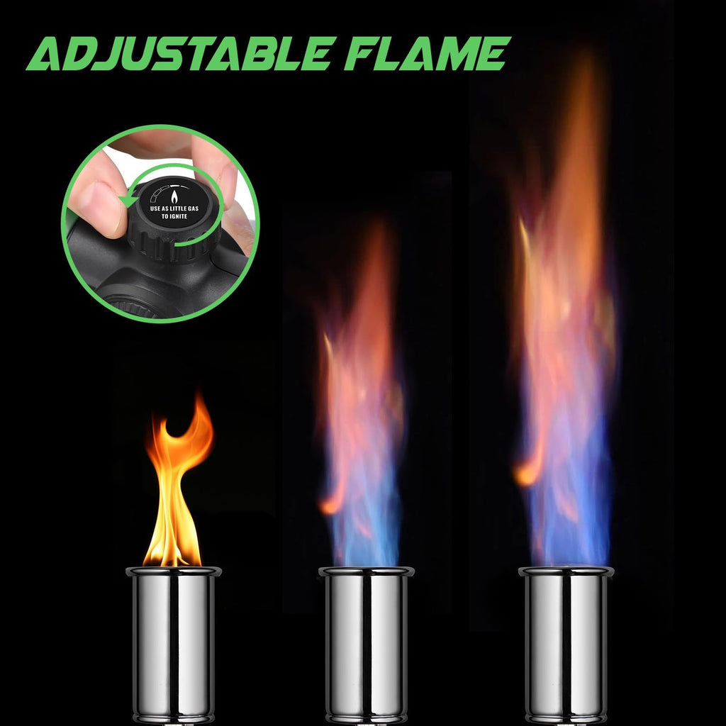 KOACKL Propane Torch Head, Kitchen Blow Torch Gun, Campfire Charcoal Starter, Grill Torch with Igniter, Adjustable Flame for Cooking, Soldering(Propane Tank Not Included)
