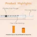 0.5ml Syringe 31G 5/16" 8mm, Lab Tools Individually Wrapped 100 Pack