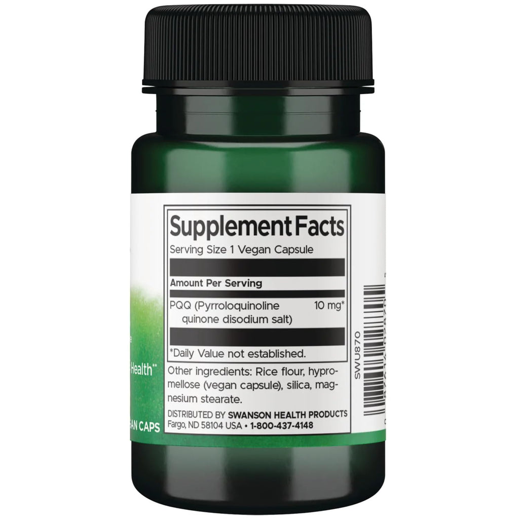 Swanson Pqq Pyrroloquinoline Quinone 10 mg 30 Vegan Caps (3 Pack)