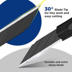 WORKPRO Premium Utility Knife Retractable Snap-off Blade, Heavy Duty Aluminum Box Cutter Set, Razor Knife Exacto Craft Knives, with 10 Extra 9mm Blades, Pack of 5
