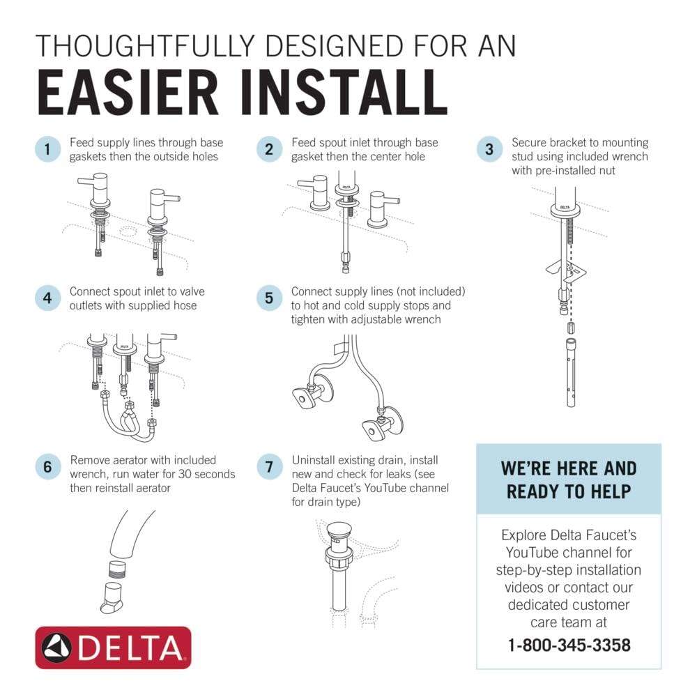 Delta Arvo Brushed Gold Faucet 3 Hole, 8 Inch Widespread Bathroom Sink Faucet for Vanity, Push-Pop Drain Assembly, Champagne Bronze 35840LF-CZ