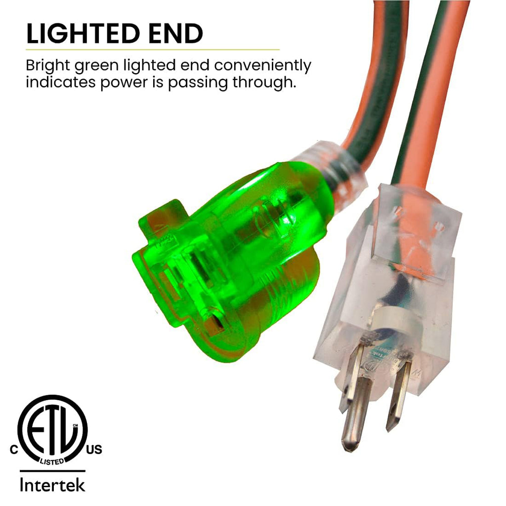 Power By GoGreen Go Green Power Inc. 16/3 50-Foot Outdoor Extension Cord - Heavy-Duty, Weatherproof, GG-13750