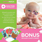 Opthopatch Eye Patches for Infants - Extra Sensitive Adhesive - Girls' Design [Series I] - 70 Count + 2 Reward Charts