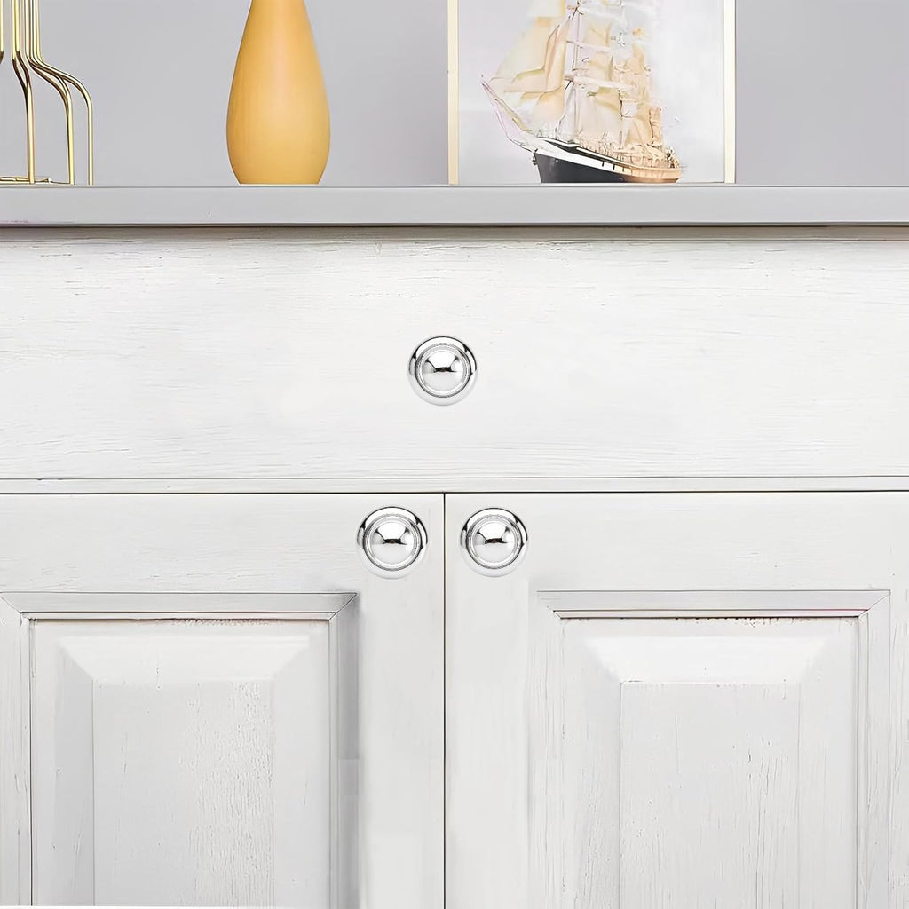 khtumeware 10 Pack Knob Vibrant Polished Chrome Cabinet knobs Solid Heavy-Duty Bifold Closet Door Knobs Cabinet Hardware Drawers Dressing Table Bathroom Handle
