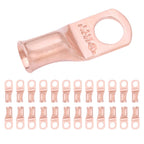 SELTERM 25pcs 2 AWG 3/8" Stud Heavy Duty Bare Copper Battery Cable Lugs