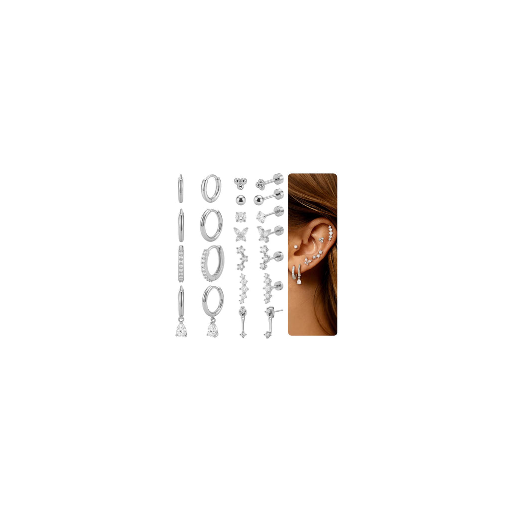 Flat Back Earrings for Women Cartilage Earrings Hypoallergenic Stacks