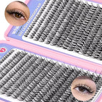 640Pcs Lash Extension Kit, DIY Eyelash Extension Kit Cluster Curl Individual Lashes with Lash Bond and Seal, Tweezers DIY Eyelash Extension Kit for Self Application At Home(30p+40p 8-15MM)