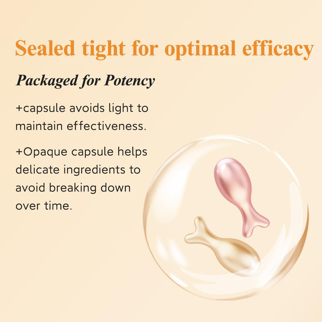 HKH Vitamin C & Retinol Serum for Face - Vit C Oil Capsules with Niacinamide Anti Aging Skincare - Vit A Night Serum Capsules for Women - Moisturise Smooth Fine Lines Even Tone Firming Skin (38+38 ct)