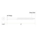 Grip-Rite Exterior Screws - Safe for Use in Treated Lumber - #2 Phillips Bugle Head - Coarse Thread Deck Screws - PrimeGuard Coating - 1lb Box - #9 x 3 - Gray - PTN3S1