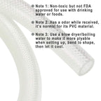 1-1/2" ID x 5 Ft High Pressure Braided Clear PVC Vinyl Tubing Flexible Vinyl Tube, Heavy Duty Reinforced Hose Tubing, BPA Free and Non Toxic