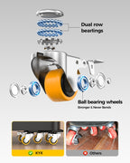 KYX Furniture Dolly, Furniture Movers with 5 Wheels,Carbon Steel Panel Heavy Duty Dolly, Furniture Lifter with 360° Rotatable Silent Rubber Universal Wheels, Max Load 4000LBS(6.9x6.9 in)