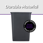 Superio Large Kitchen Trash Can 13 Gallon, 52 Qt Waste Bin for Kitchen, Garage, Indoor and Outdoor Trash Can, Dark Grey
