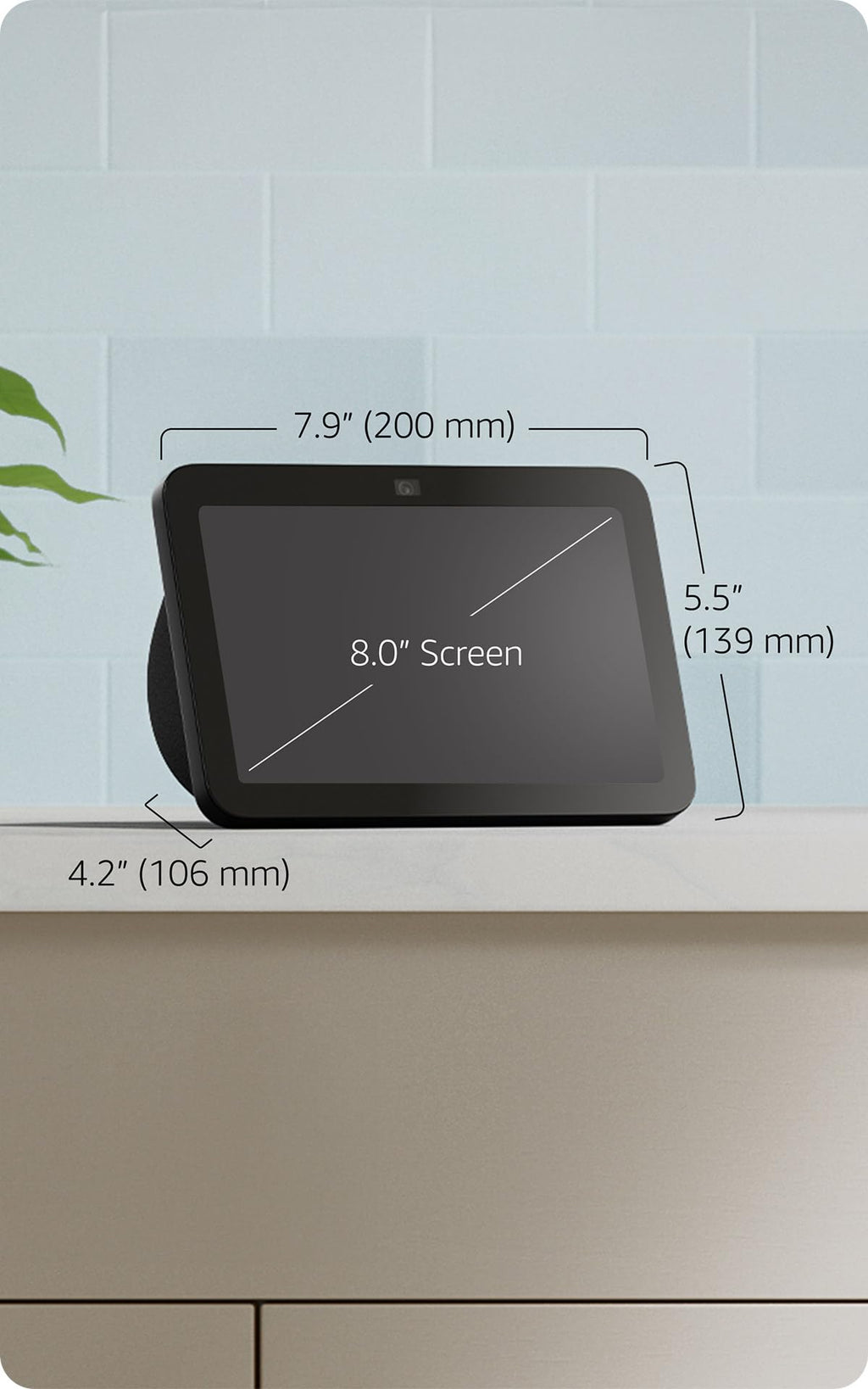 Amazon Echo Show 8, With Spatial Audio, Smart Home Hub, ideal for open living spaces, Designed for Alexa+, Charcoal