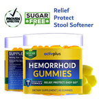 ACTIV PLUS Hemorrhoid Treatment to Reduce Re-occurrences & Easier Regularity with Stool Softener | 7 Clinically Studied hemorrhoid Ingredients | Plant-Based Sugar Free Lemon 60 Vegan Gummies