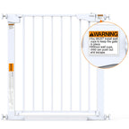 Cumbor 43.5" Auto Close Safety Baby Gate, Extra Tall and Wide Child Gate, Easy Walk Thru Durability Dog Gate for The House, Stairs, Doorways. Includes 4 Wall Cups, 2.75-Inch and 8.25-Inch Extension, W