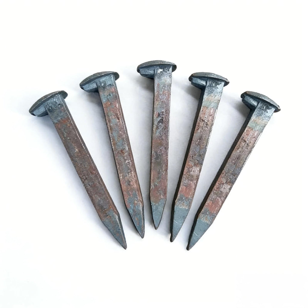 5 Pack 6.5 Inch Railroad Spikes Carbon Steel Large Size, Heavy Duty Bulk Metal Railway Spikes Rusting Blacksmithing Gifts for Knife Forging, Home Garden Art Decor, Outdoor Stakes Hang