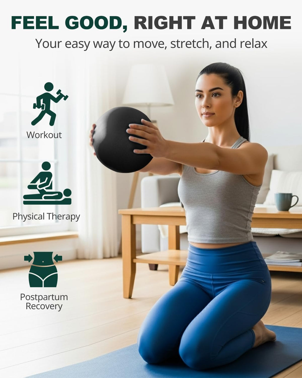 Trideer 9-Inch Pilates Ball, Small Exercise Ball for Yoga, Core Training, Physical Therapy, Balance, Stability and Stretching Pilates Equipment with Inflation Straw