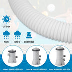 IDEASURE 1.25" x 59" Pool Hoses for Above Ground Pools - Pool Pump Replacement Hose Compatible with In tex Pump Model #607/#637, 2 Pack with 4 Hose Clamps