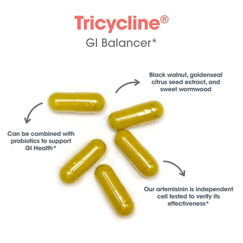 Allergy Research Group ARG Tricycline - Gut Health Supplement with Berberine & Artemisinin - Digestive & Microbiome Support - Botanical Blend - Vegetarian - 45 Servings - 90 Capsules