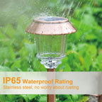 XMCOSY+ Solar Lights Outside Waterproof - 4 Pack Auto On/Off 10-40 LM Dimmable Outdoor Solar Lights for Yard Garden Pathway Driveway Walkway (Warm White)