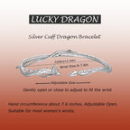 CAIYUNELEX Dragon Bracelet - Cuff Bracelet for Women Symbolize Strength and Wealth Unique Dragon Themed Jewelry Dragon Gifts Adjustable (Silver/Gold)