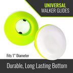 HealthSmart 4-Pack Walker Ski Glides for Folding Walkers, Durable Universal Fit for Smooth Mobility, Easy Installation and Increased Visibility Walker Feet