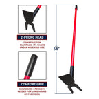 Bully Tools 12-Gauge Two-Prong Weeding Hoe, 58" Fiberglass Long Handle