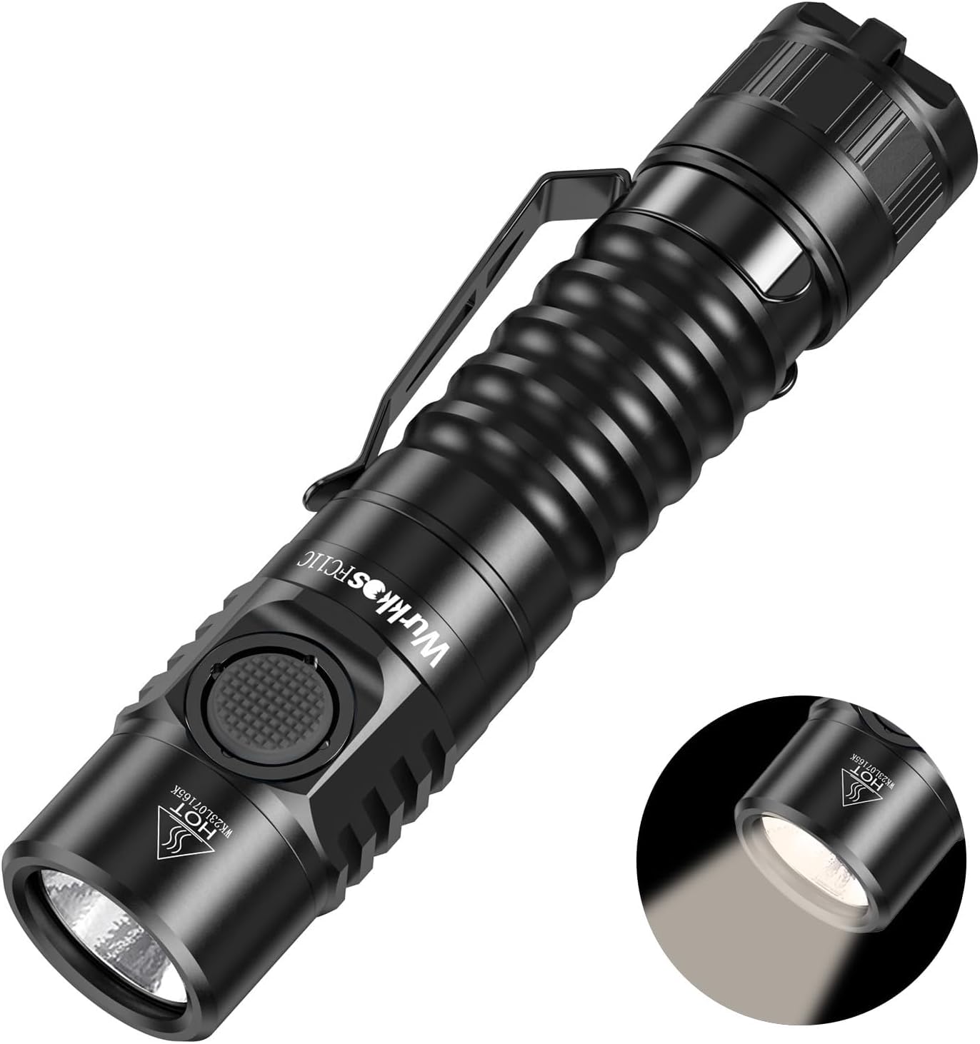 Wurkkos FC11C EDC Flashlight 1200 High Lumen, 90 High CRI Led Flashlight Rechargeable, 6 Modes, Magnetic Tail, IP68 Waterproof Small Pocket Flash Light for Camping Hiking Dog Walking (Black 4000K)